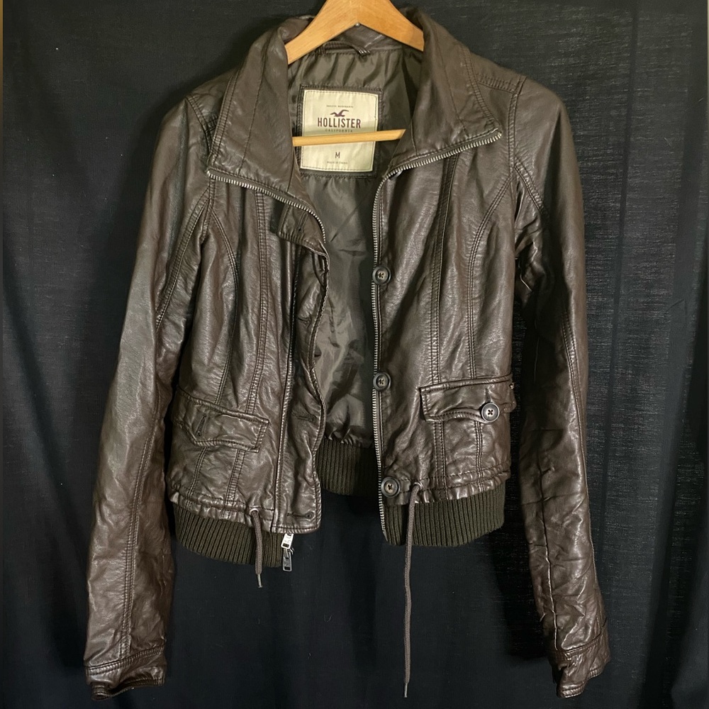 Hollister Brown Viscose Jacket.